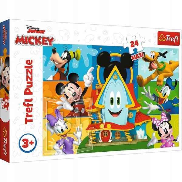 Trefl Pussel 24 Maxi Musse Pigg Pluto Hund Kalle och Guffin Disney 3+