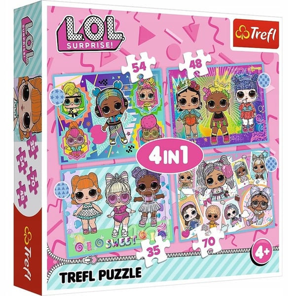 Trefl 4-i-1-pussel Möt LOL-dockorna 34613 4+
