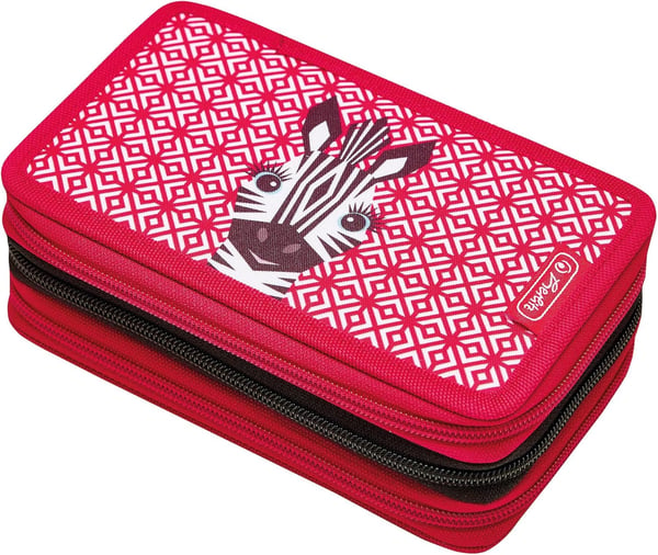 Pennfodral med 3 fack söta djur zebra Pennfodral med 3 fack söta djur zebra