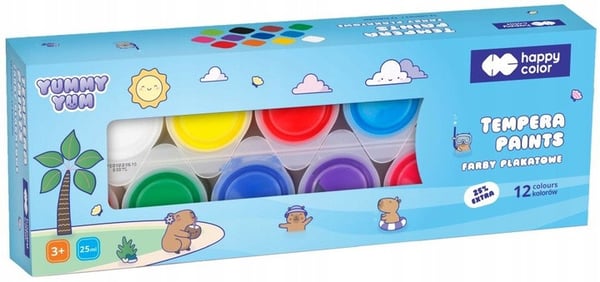 Happy Color -julistemaalit, 12 väriä, 25ml, Yummy Yum -kapybara