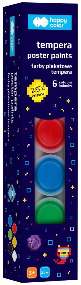 Pixi Planet Happy Color posterfarvemidler 6 farver 25 ml