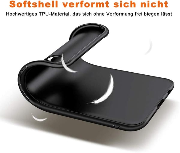 Etui til Huawei P30 Lite, sort, mat, fleksibelt silikone-cover, MAR-LX1A