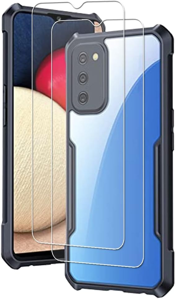 Etui til Samsung Galaxy A03s sort ramme + 2x hærdet glas