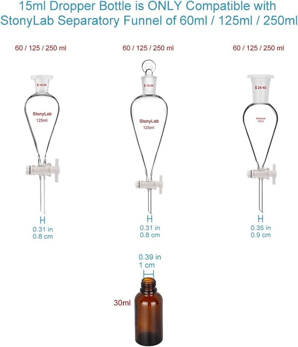 Glasflaske med dråbetæller til æteriske olier, brun, tom, 30 ml, 4 stk.