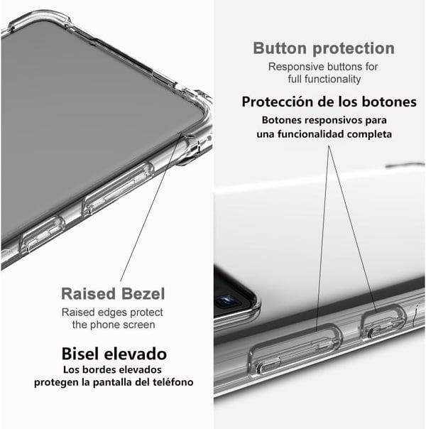 Etui til Samsung Galaxy A72 med silikone, gennemsigtige og forstærkede hjørner SM-A725