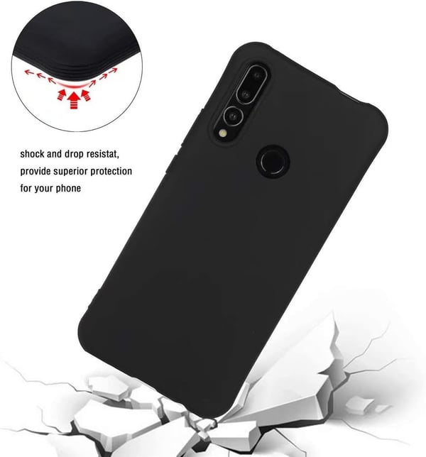 Etui til Huawei P Smart 2019 sort silikone POT-LX3 POT-LX1