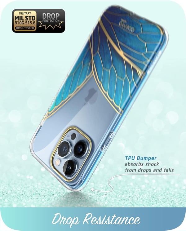 IBlason-skal till iPhone 13 Pro 6,1" fjärilsblått skal