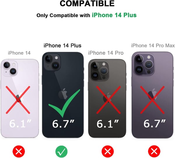 Lila silikonskal med härdat glas för Apple iPhone 14 Plus A2886