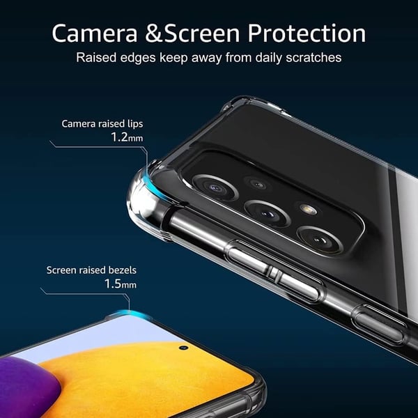 Silikone cover til Samsung Galaxy A73 5G, farveløs, gennemsigtig