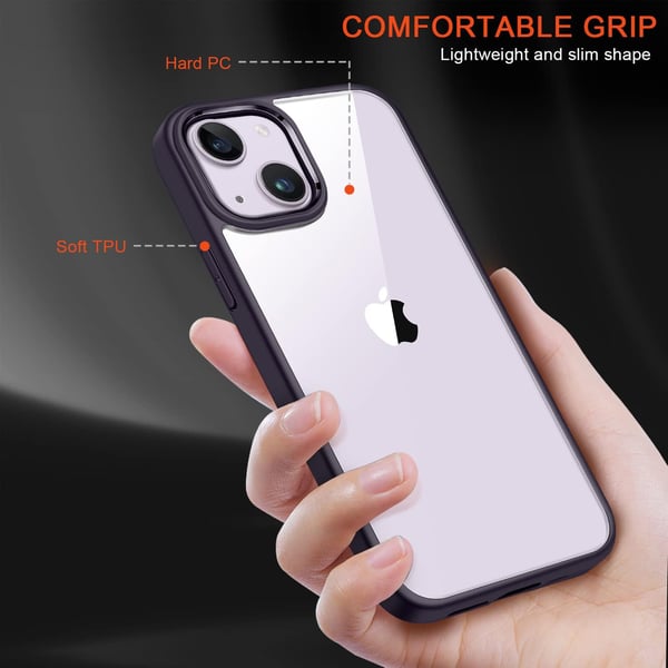 Lila silikonskal med härdat glas för Apple iPhone 14 Plus A2886