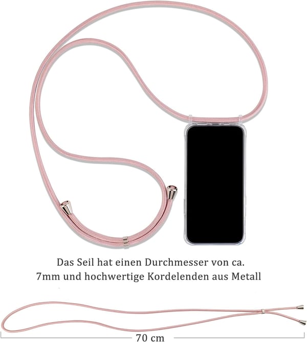 Silikone-etui til Apple iPhone X/XS med pink snor A1865