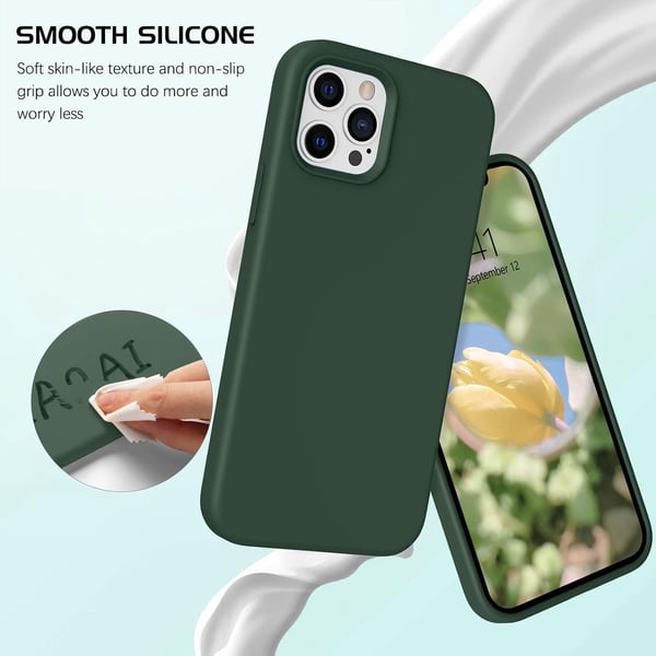 Skal till iPhone 12 Pro Max 6,7 tum i grönt silikon