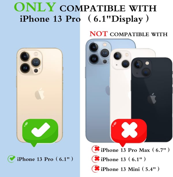 Flipfodral till Apple iPhone 13 Pro, marinblått, eko-läder, för kort A2483