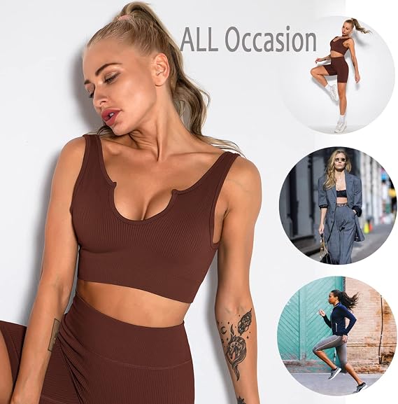Dame sports-bh fitness brun S