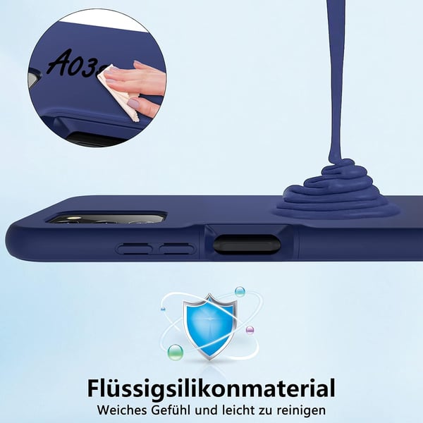 Etui til Samsung Galaxy A03s etui forside og bagside 360 ​​beskyttelse Marineblå marineblå