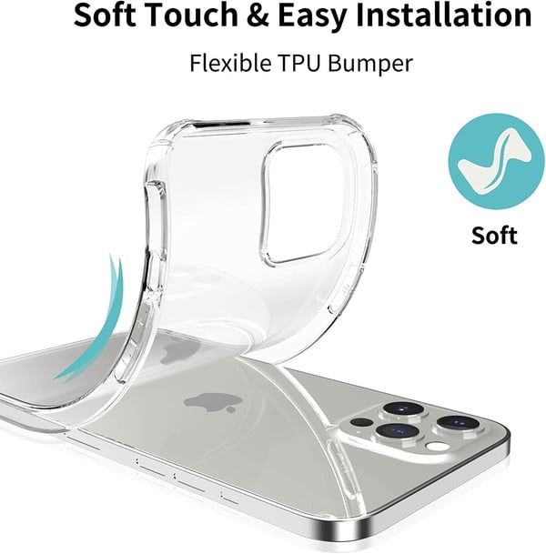 Silikonskal för iPhone 12 Pro Max 6,7" med genomskinlig förstärkt baksida