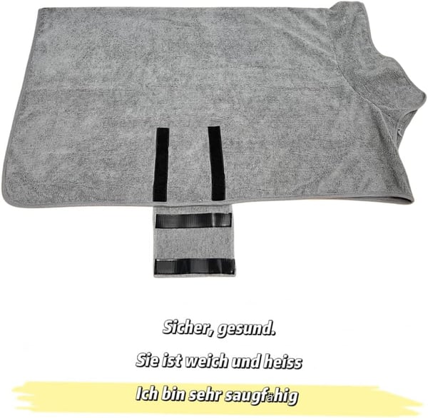 Kylpytakkipyyhe koirille kylvyn jälkeen, harmaa, koko XS