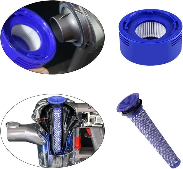 2x Suodatin Dyson V6 V7 V8 -pölynimuriin, esipuhdistus, lopullinen, pestävä, harja