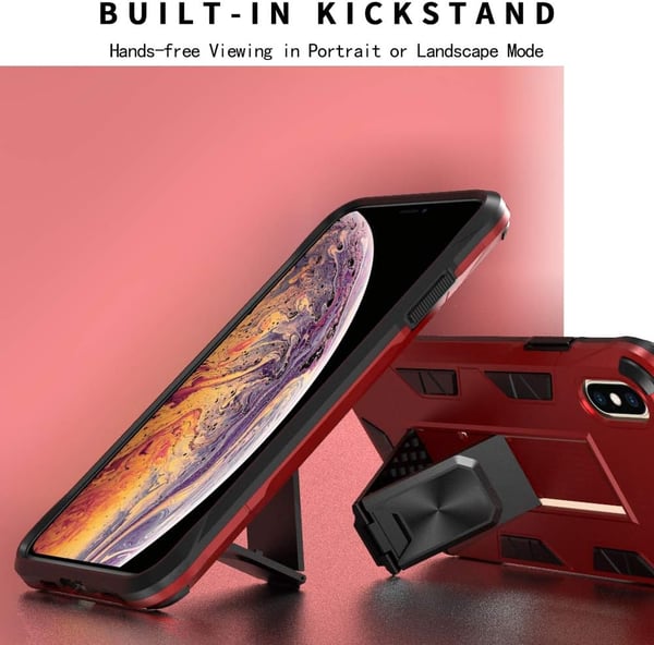 Apple iPhone XS Max 6,46" skal, rött, förstärkt, med stativ A1921