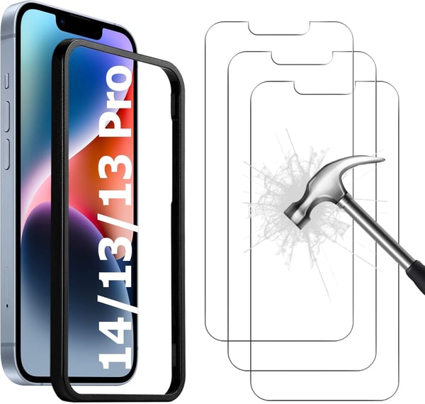 Härdat glas för Apple iPhone 14 A2882 med installationskit 3 delar