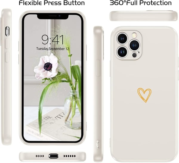 Skal till iPhone 12 Pro Max 6,7" beige silikon starkt
