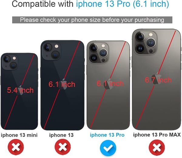 Flipfodral för Apple iPhone 13 Pro 6,1" + 2x härdat glas