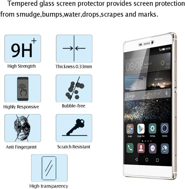 Hærdet glas til Huawei P8 GRA-L09 3 stk.