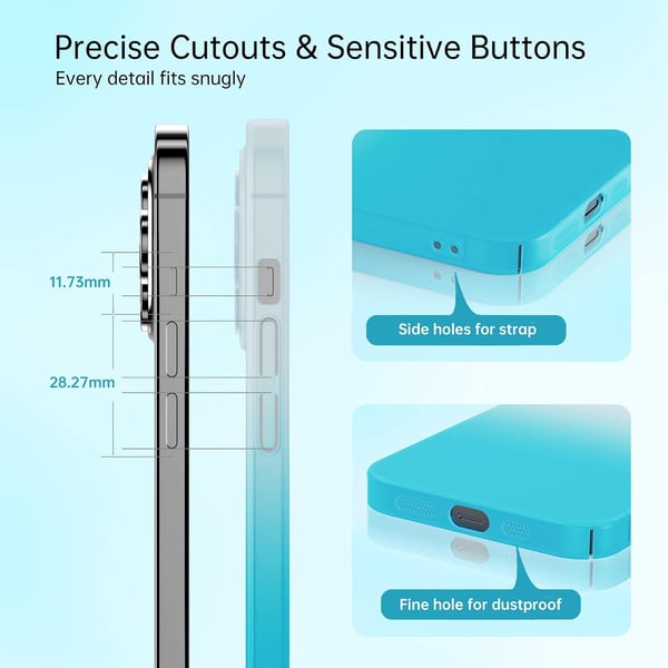 Hårt fodral till Apple iPhone 13 Pro Vit och Blå Ombre A2483
