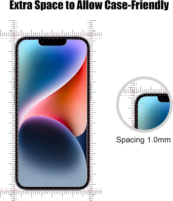 Härdat glas för Apple iPhone 14 A2882 med installationskit 3 delar