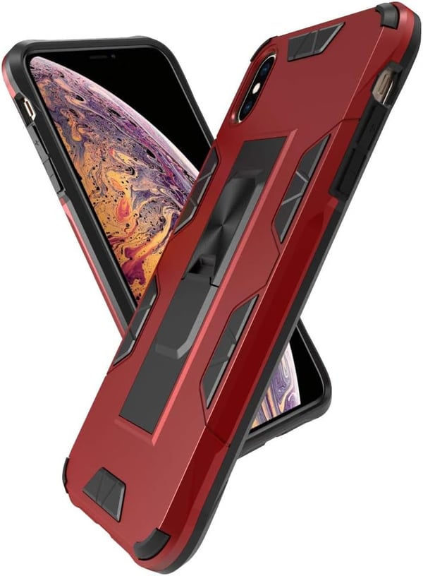 Apple iPhone XS Max 6,46" skal, rött, förstärkt, med stativ A1921