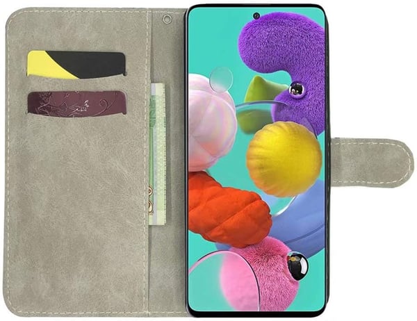 Etui til Samsung Galaxy A72 (5G) med mønstret flap, hærdet glas