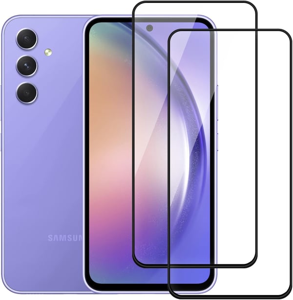 Hærdet glas til Samsung Galaxy A54 SM-A546 sorte rammer 2 stk.