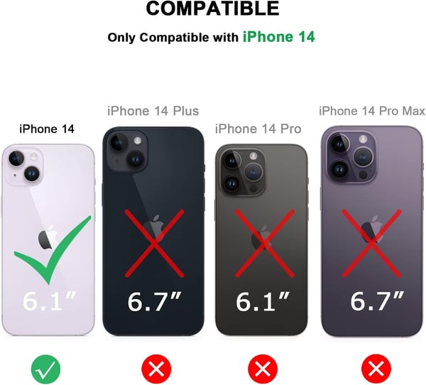 Grönt skal + härdat glas för Apple iPhone 14 transparent baksida A2882