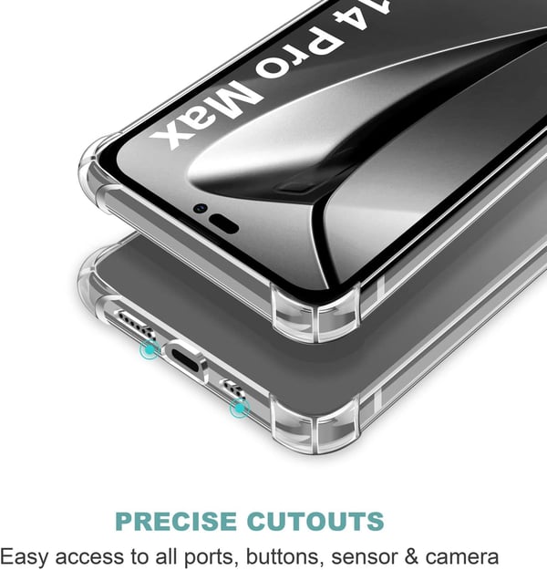 Skal till Apple iPhone 14 Pro Max, silikon, transparent + 3x härdat glas