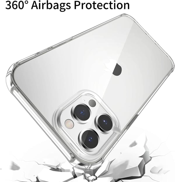 Silikonskal för iPhone 12 Pro Max 6,7" med genomskinlig förstärkt baksida