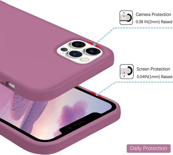 Apple iPhone 12 Pro Max-skal, silikon, förstärkt, lila