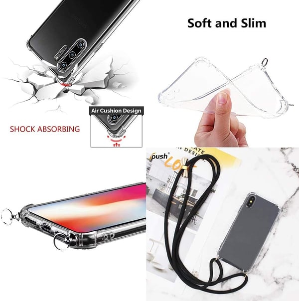 Etui til Xiaomi 12 Pro 5G gennemsigtig silikone + lanyard MZB0AENEU