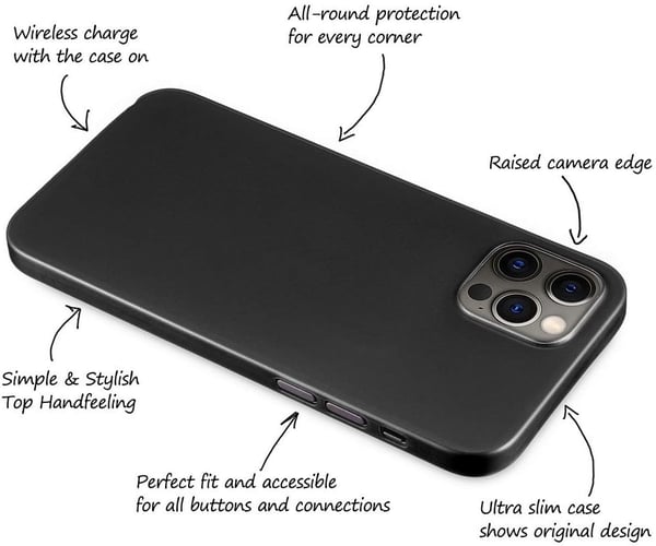 Skal till Apple iPhone 12 Pro Max svart baksida
