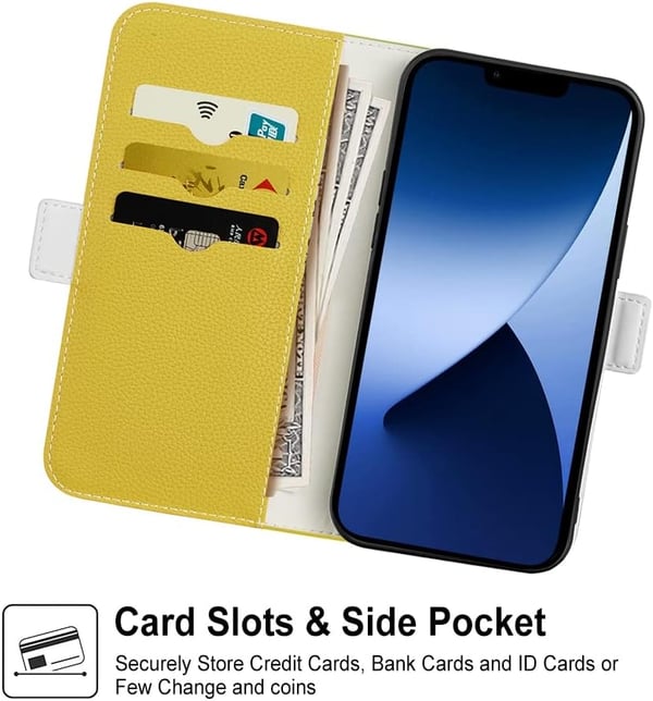 Gult fodral till iPhone 14 Max 6,7" med lås och rem