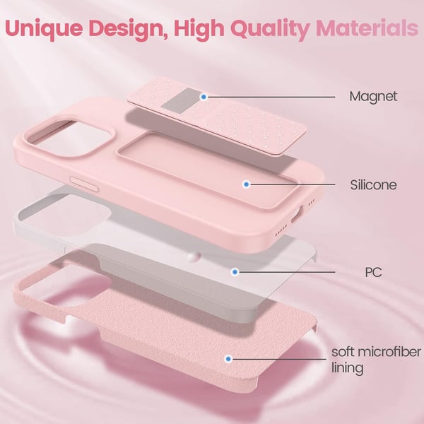 Skal till Apple iPhone 13 Pro rosa starkt skyddande silikonbaksida med handtag