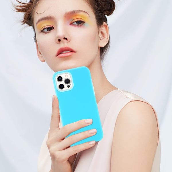 Skal till Apple iPhone 12 Pro Max blått silikon