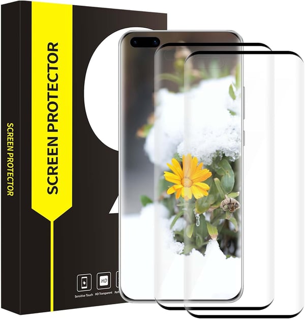 Hærdet glas til Huawei P40 Pro med sort ramme, forstærket beskyttelse, 2 stk.