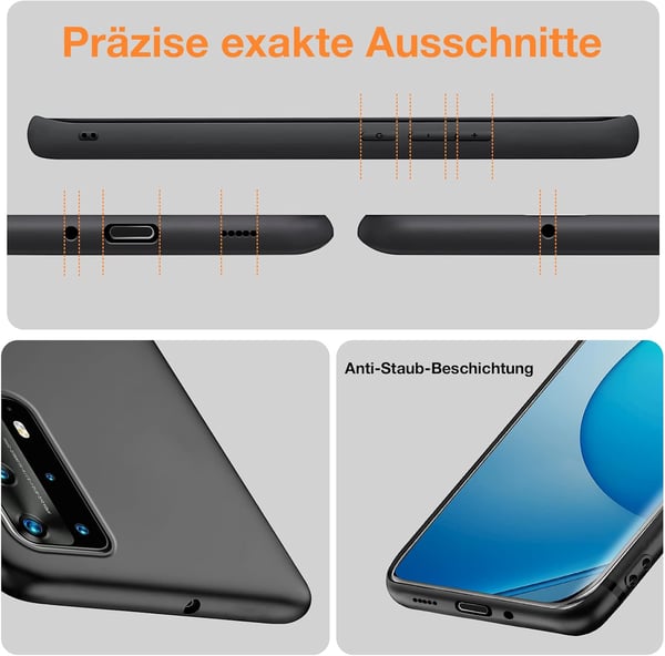 Silikonecover til Huawei P40 Pro, sort ELS-NX9 ELS-N04