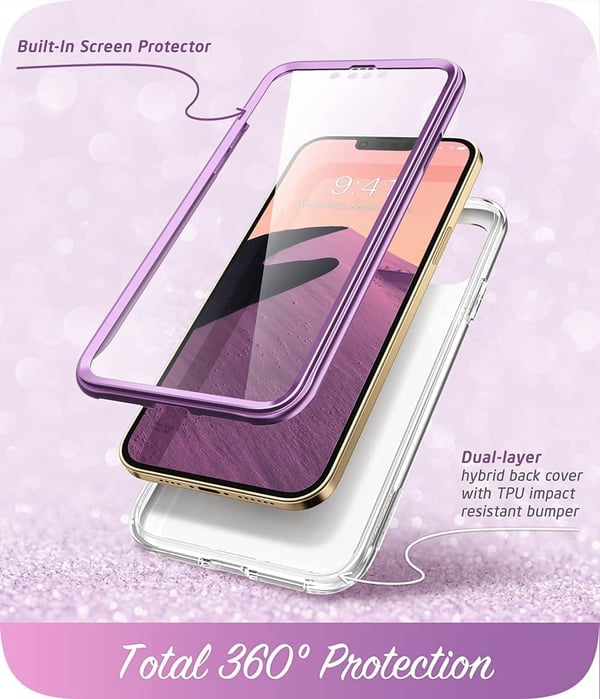 Apple iPhone 13 Pro 6,1-tums 2021-skal Lila Guld