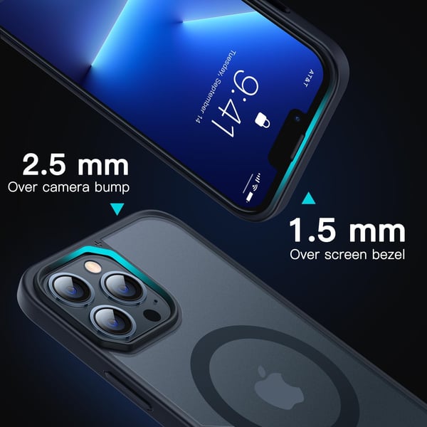 Fodral till Apple iPhone 13 Pro 6,1" svart ram halvtransparent MagSafe-baksida