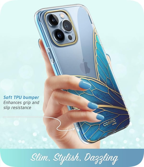 IBlason-skal till iPhone 13 Pro 6,1" fjärilsblått skal