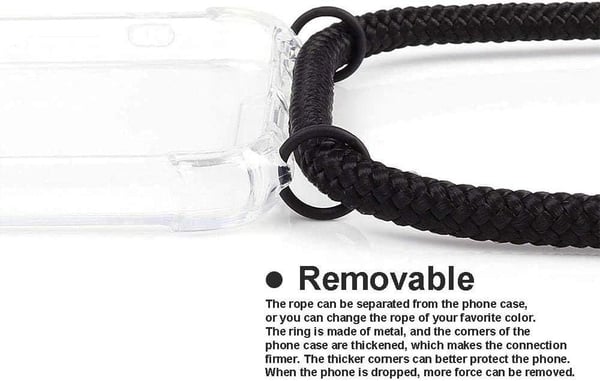 Silikonskal till Samsung Galaxy Note 20 transparent + svart rem
