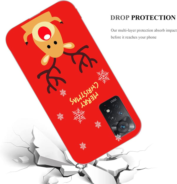 Etui og glas til Xiaomi Poco X4 Pro 5G Reindeer Red 2+2 stk.