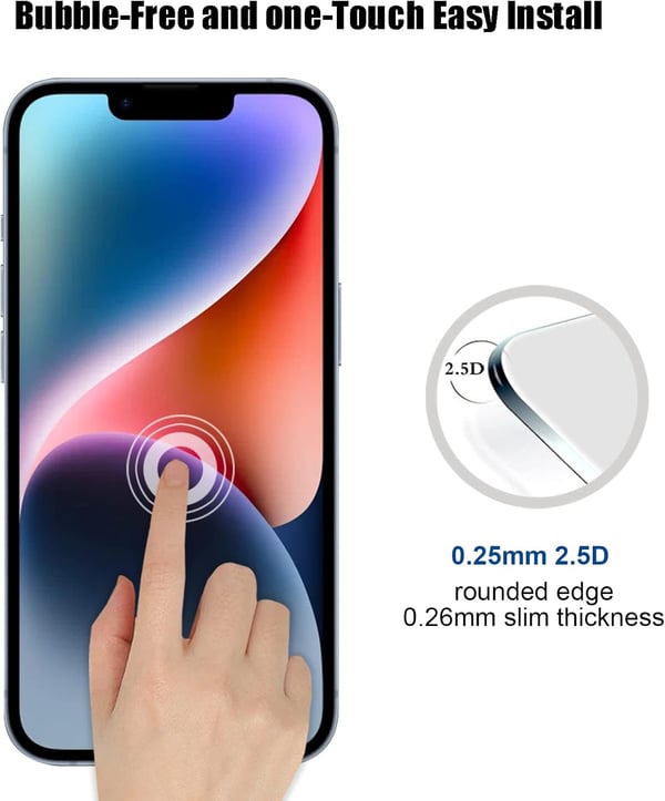 Härdat glas för Apple iPhone 14 A2882 med installationskit 3 delar