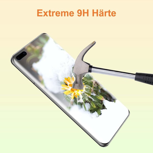 Hærdet glas til Huawei P40 Pro med sort ramme, forstærket beskyttelse, 2 stk.